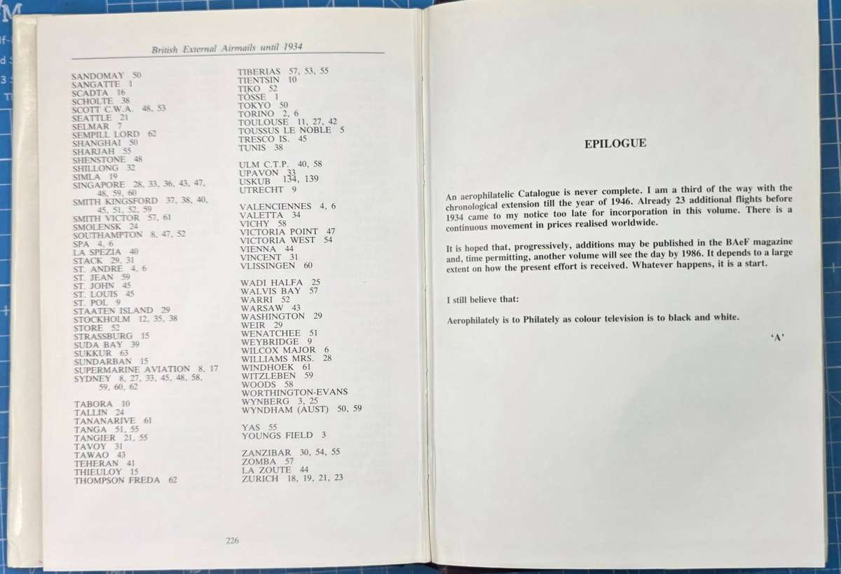 Philatelic Book: British External Airmails until 1934 by Alexander S Newall