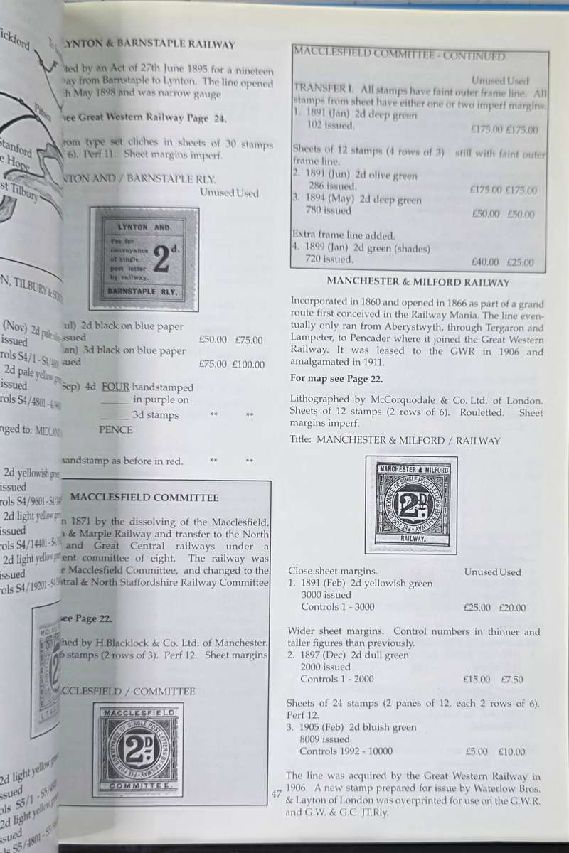 Philatelic Book: The Railway Letter Stamps of GB & Ireland 1891-1947:Roger de Lacy-Spencer