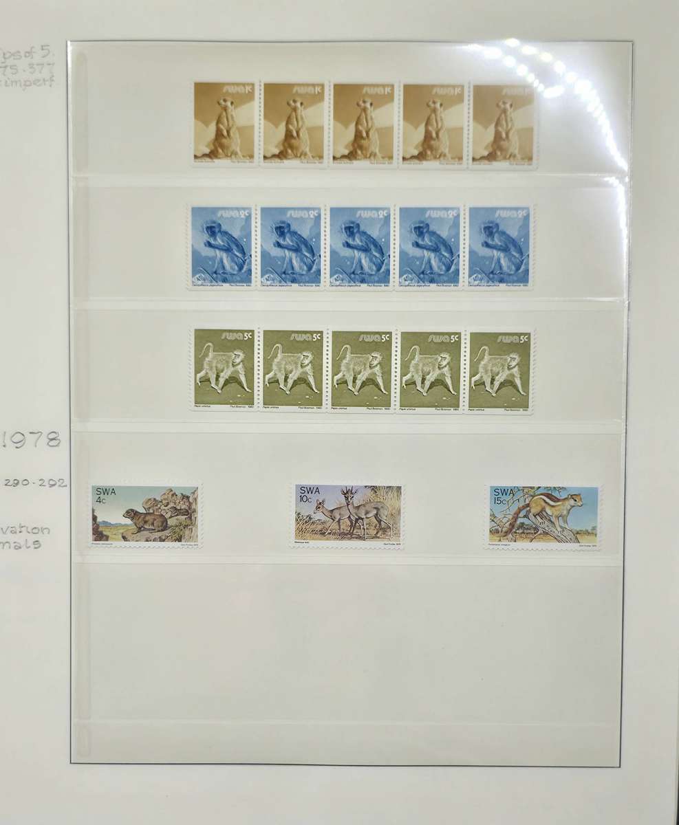 Lindner Stamp File: 40 Page Album with SWA UMM Singles/CBs: 70s and 80s: Finds Possible