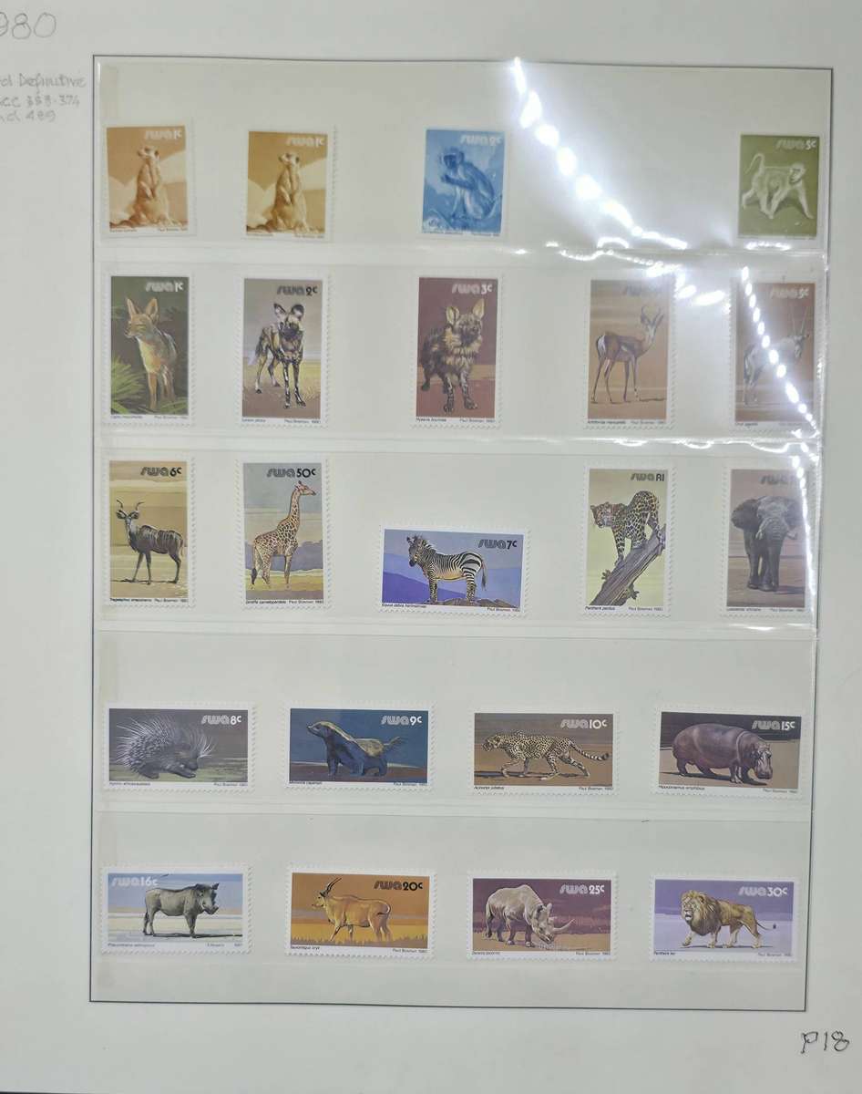 Lindner Stamp File: 40 Page Album with SWA UMM Singles/CBs: 70s and 80s: Finds Possible