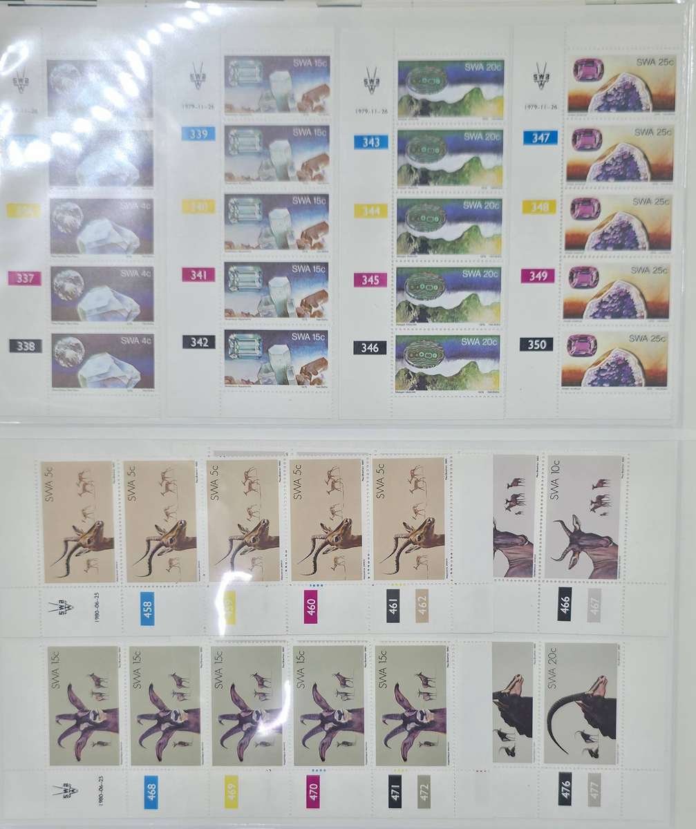 Lindner Stamp File: 40 Page Album with SWA UMM Singles/CBs: 70s and 80s: Finds Possible