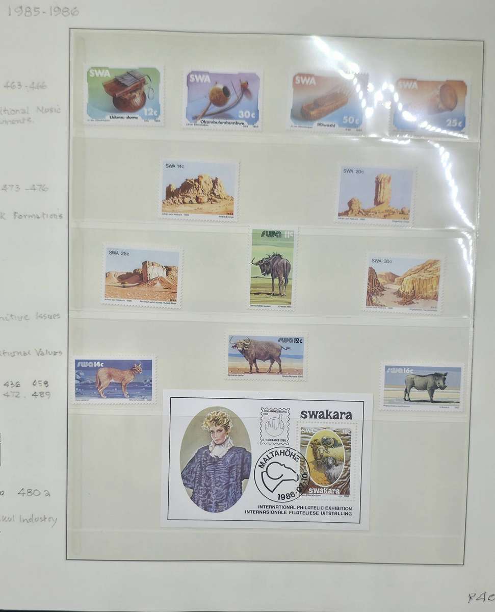 Lindner Stamp File: 40 Page Album with SWA UMM Singles/CBs: 70s and 80s: Finds Possible