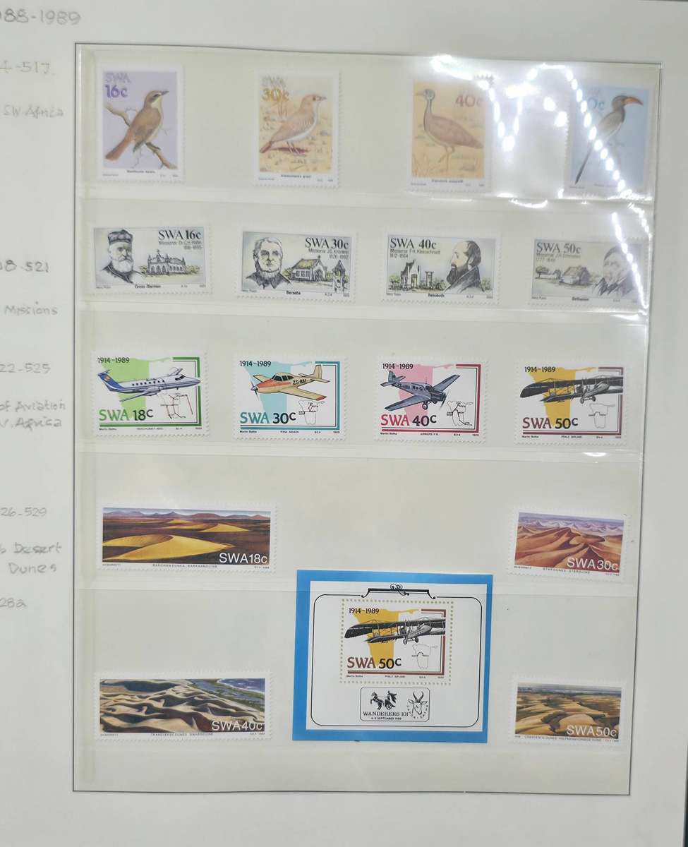 Lindner Stamp File: 40 Page Album with SWA UMM Singles/CBs: 70s and 80s: Finds Possible