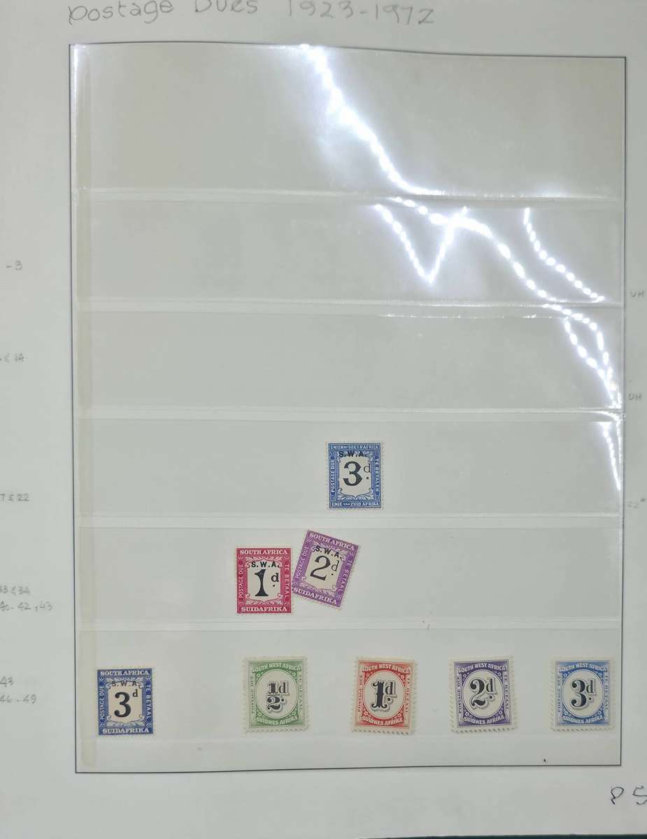 Lindner Stamp File: 40 Page Album with SWA UMM Singles/CBs: 70s and 80s: Finds Possible