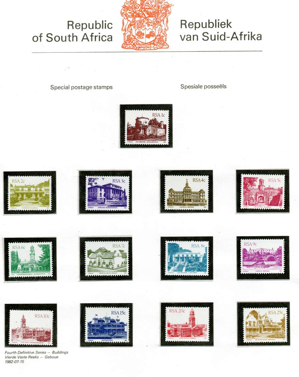 RSA - 1982: 4th Definitive Issue SA Architecture - Fresh Full Set UMM: SACC 515-531, 532-535