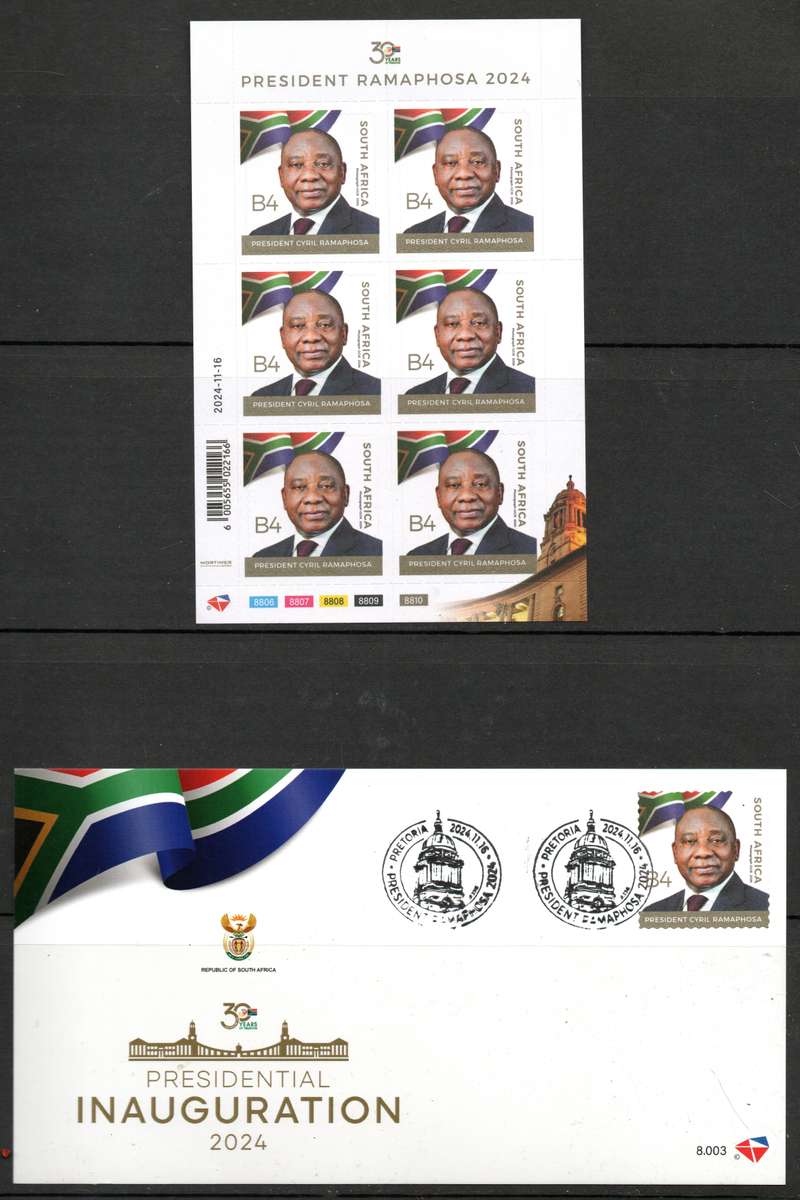 RSA 2024: President Cyril Ramaphosa Mini Sheet and First Day Card: Newly Issued