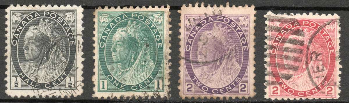 Canada 1898: Queen Victoria Part Set - Used: SG 150/151/154/155