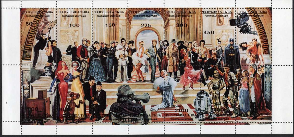 Republic of Tuva 1997: Hollywood Mini Sheet - UMM: Beautiful and Ideal for Thematic Collector