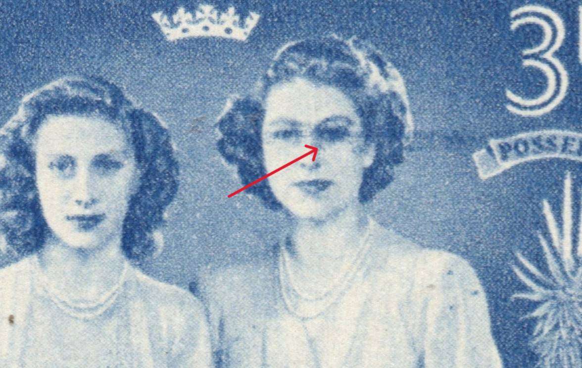 Union of SA 1947: Royal Visit: UMM Blocks - Full Set with "Black-Eye" Flaw on 3d: SACC 110-112+ 112a