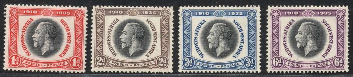SWA 1935: King George V Silver Jubilee UMM Set as per Scan: SACC 115-118