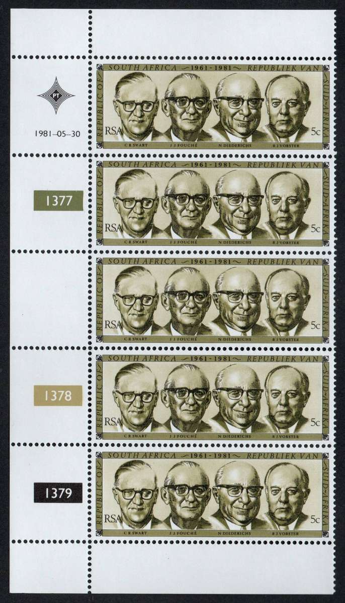 RSA 1881: Republic Festival Set incl FDC signed by 3 Presidents, Full Sheets and CB: SACC 497/498