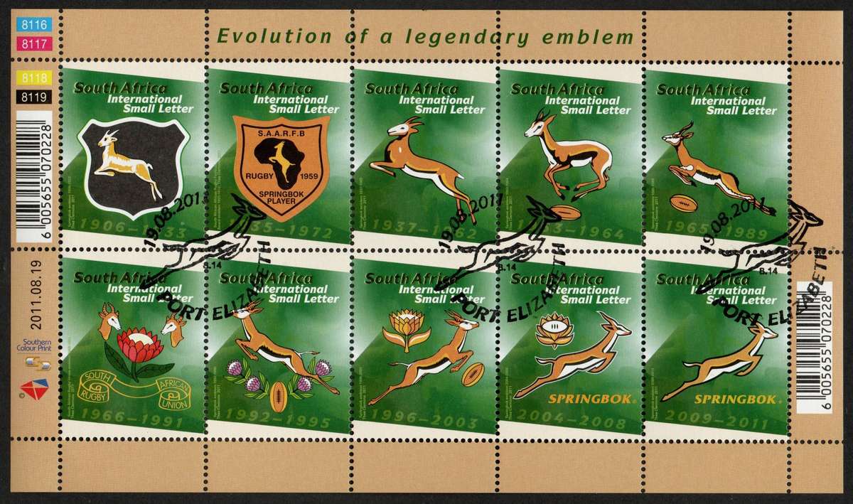 RSA 2011: Evolution of Rugby Emblem Sheetlet as per Scan: SACC 2208