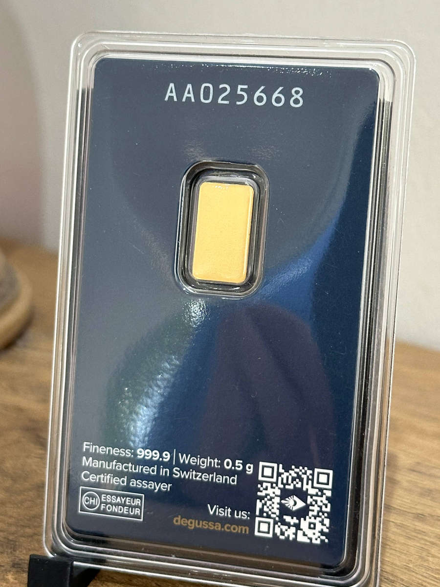 Degussa 0.5gram Gold Bar