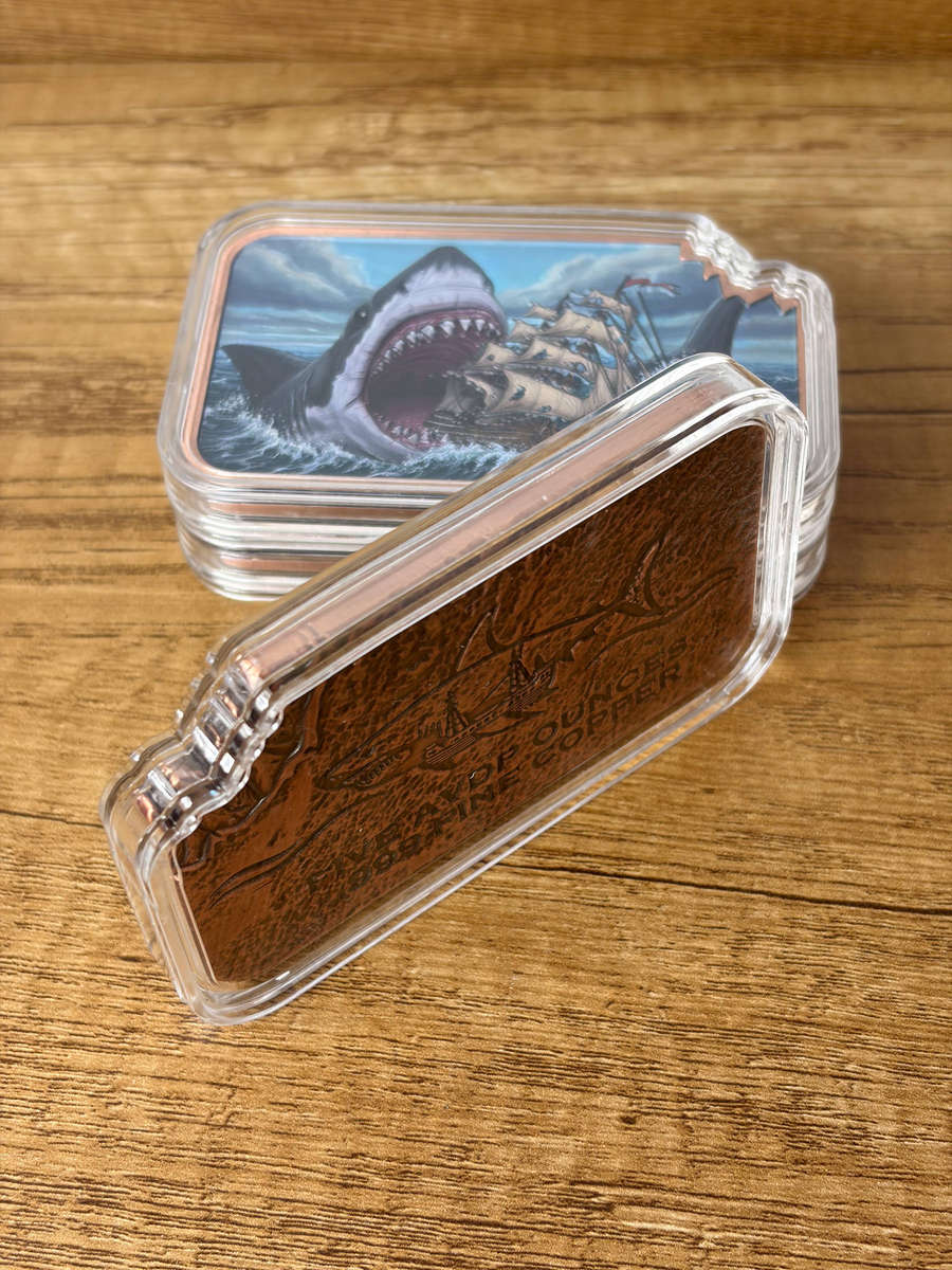 5oz Shark Bait Colorized Copper Bar in Custom Capsule (BACK IN STOCK)
