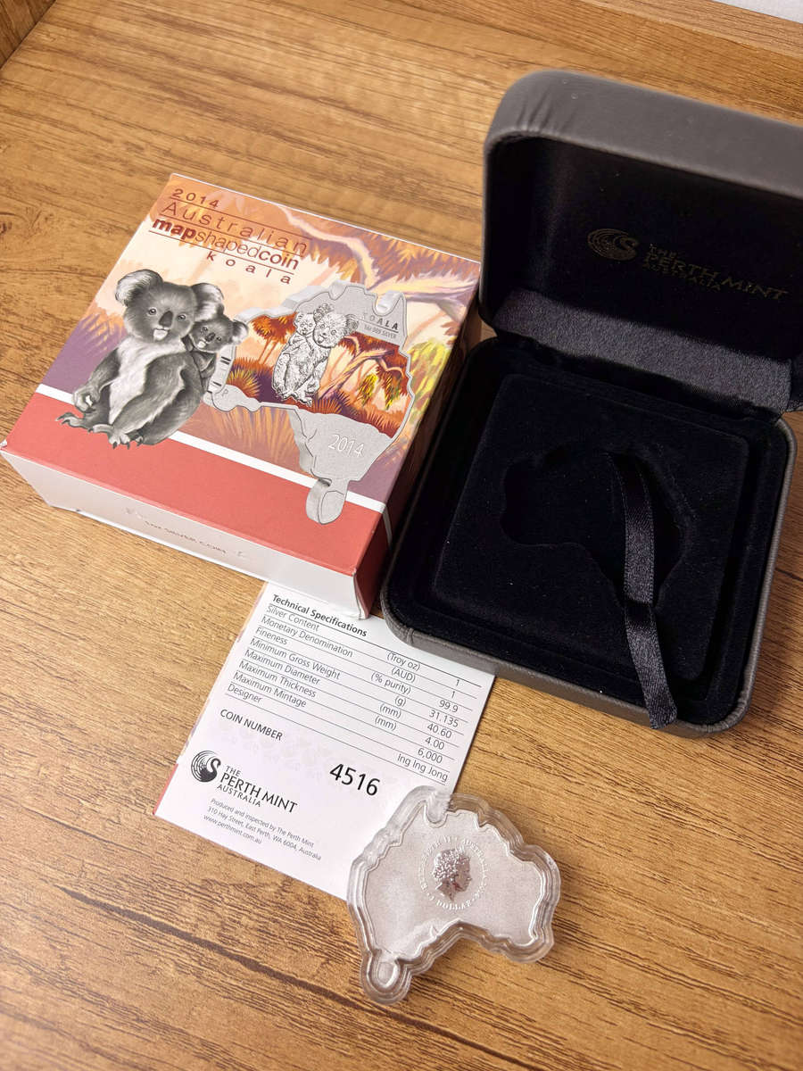 2014 Australian Koala Map-Shaped Silver *VERY RARE*