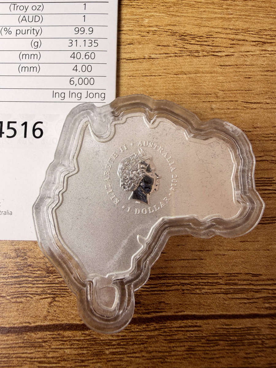 2014 Australian Koala Map-Shaped Silver *VERY RARE*