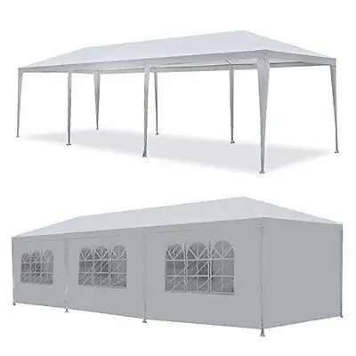 3 x 9m Gazebo Folding Tent Marquee w/ Side Walls - White