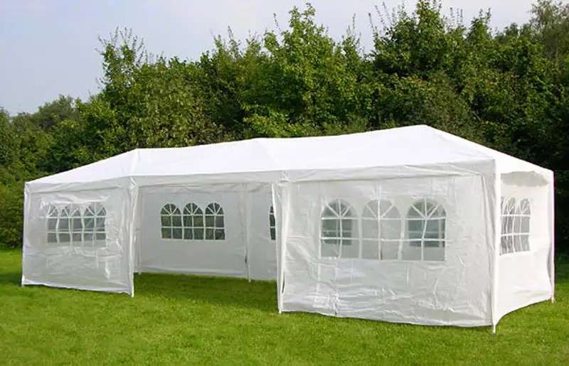 3 x 9m Gazebo Folding Tent Marquee w/ Side Walls - White