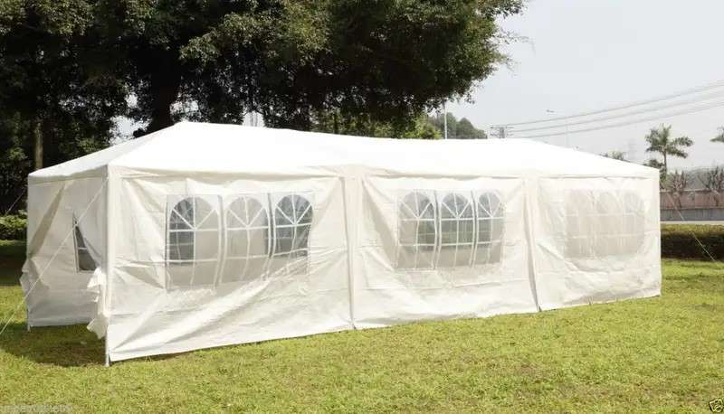 3 x 9m Gazebo Folding Tent Marquee w/ Side Walls - White