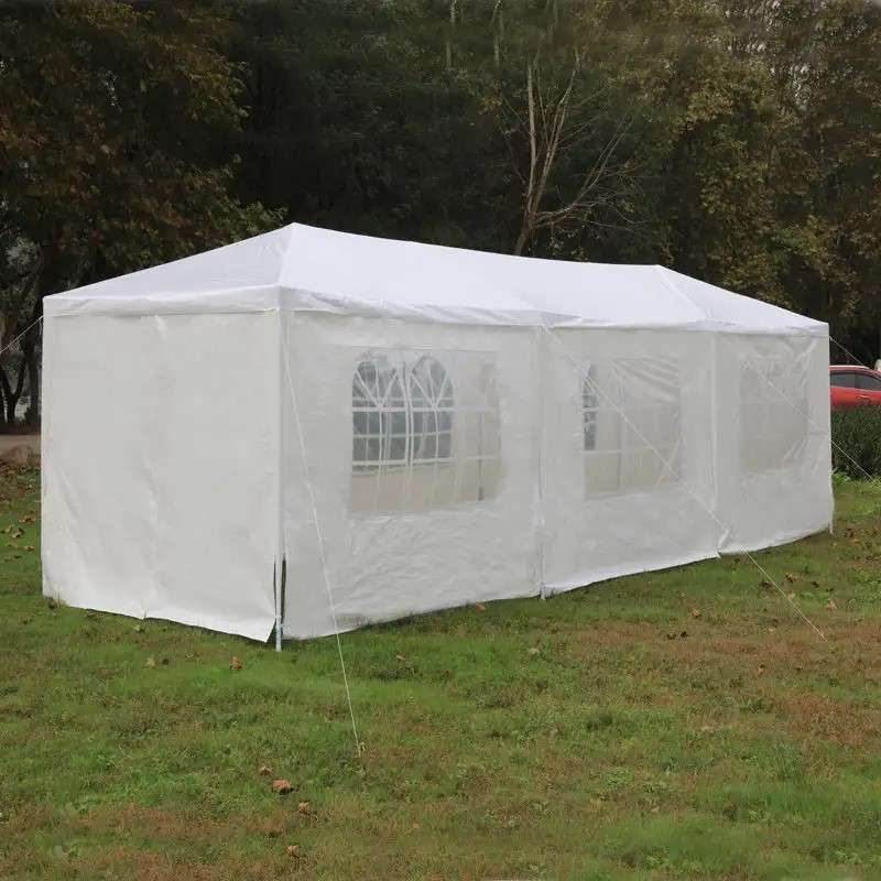 3 x 9m Gazebo Folding Tent Marquee w/ Side Walls - White