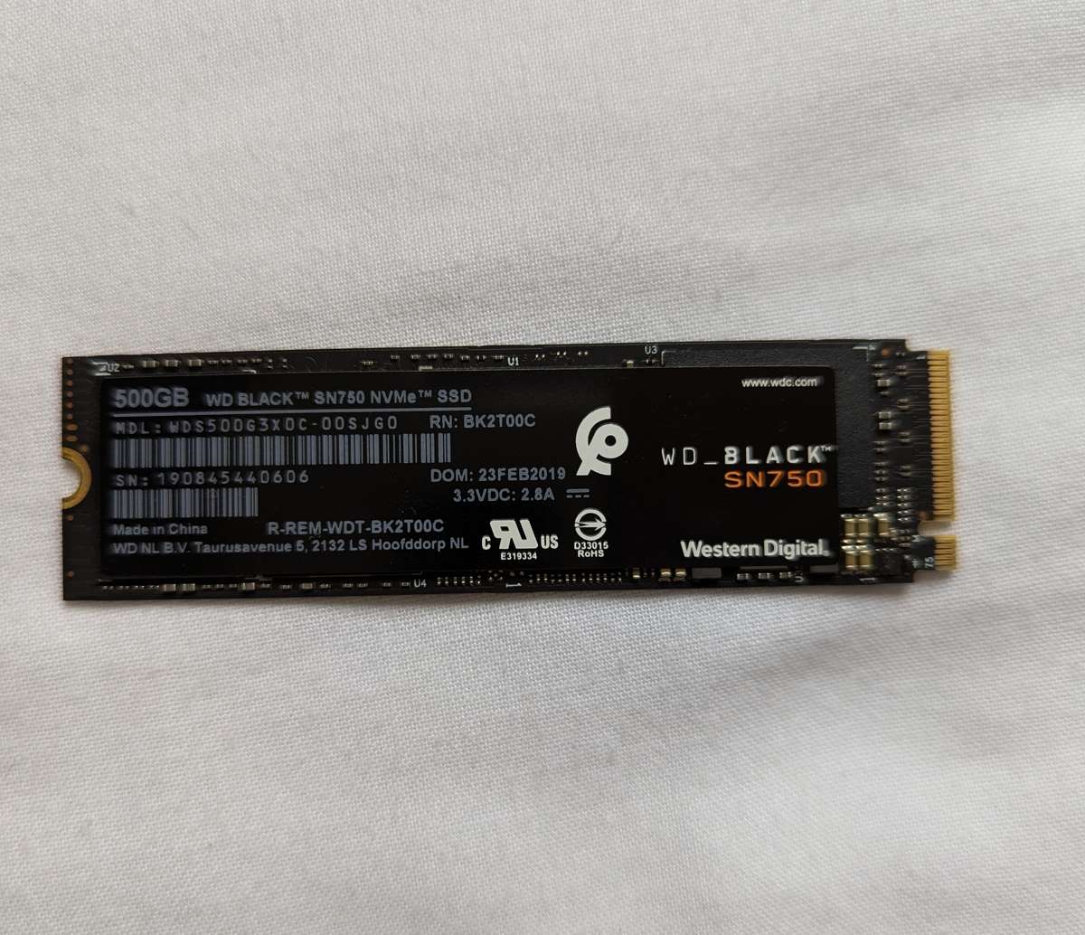 M.2 Western Digital 500GB NVMe SSD