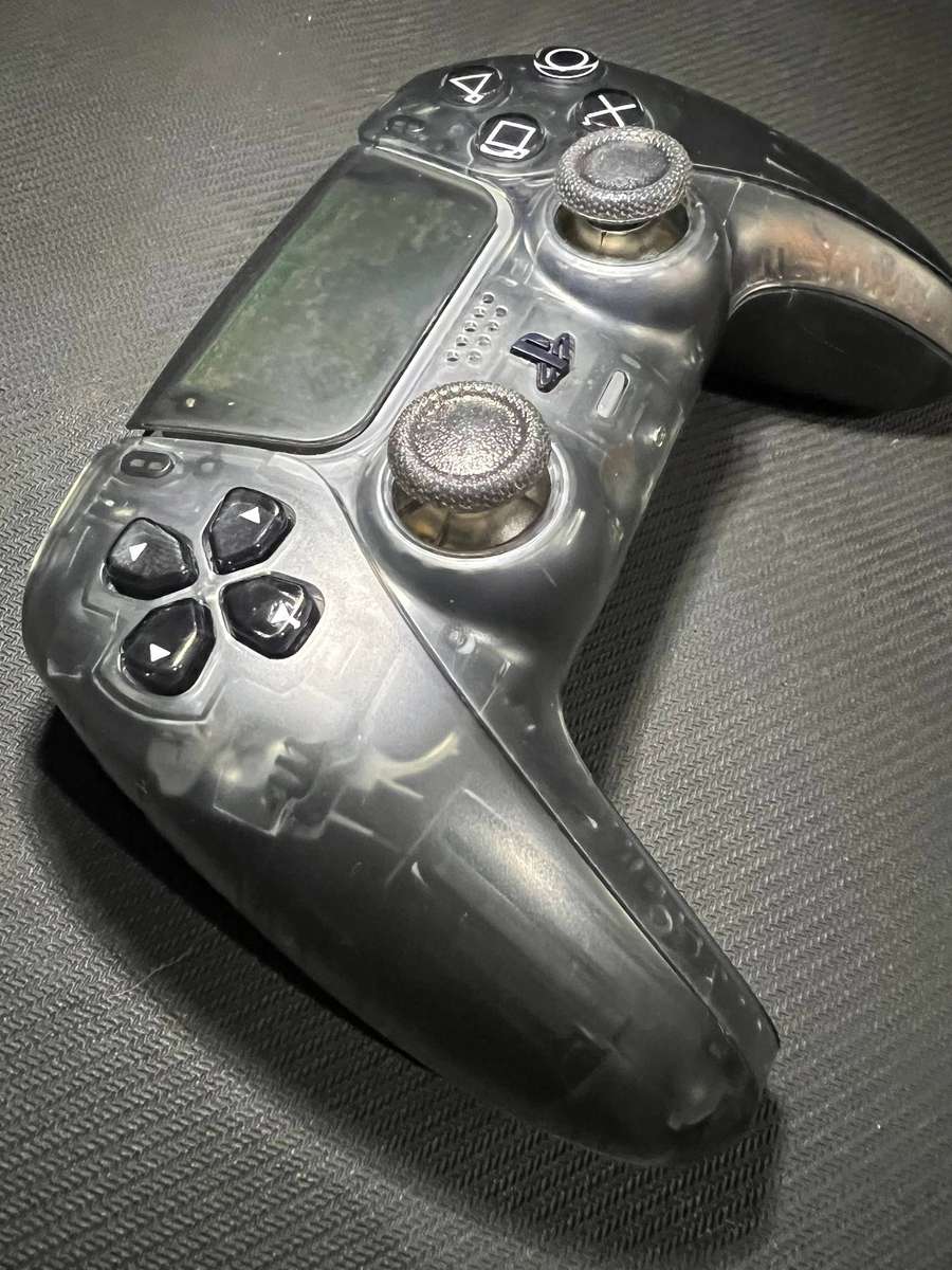 PS5 Dualsense Controller Translucent Black | Upgraded TRM Sticks (No Stick Drift)