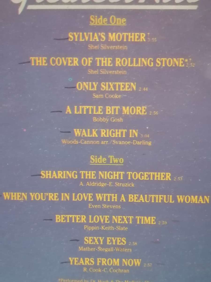 Dr. HOOK (GREATEST HITS) - VINYL IN GOOD COND. - SEE BELOW FOR INFO.