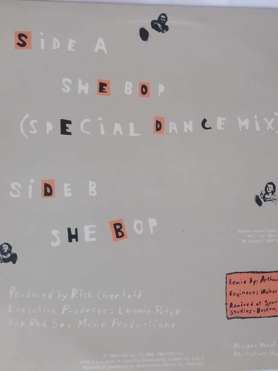CYNDI LAUPER (SHE BOP - SPECIAL DANCE MIX) - VINYL IN VERY GOOD COND. - SEE BELOW FOR INFO.