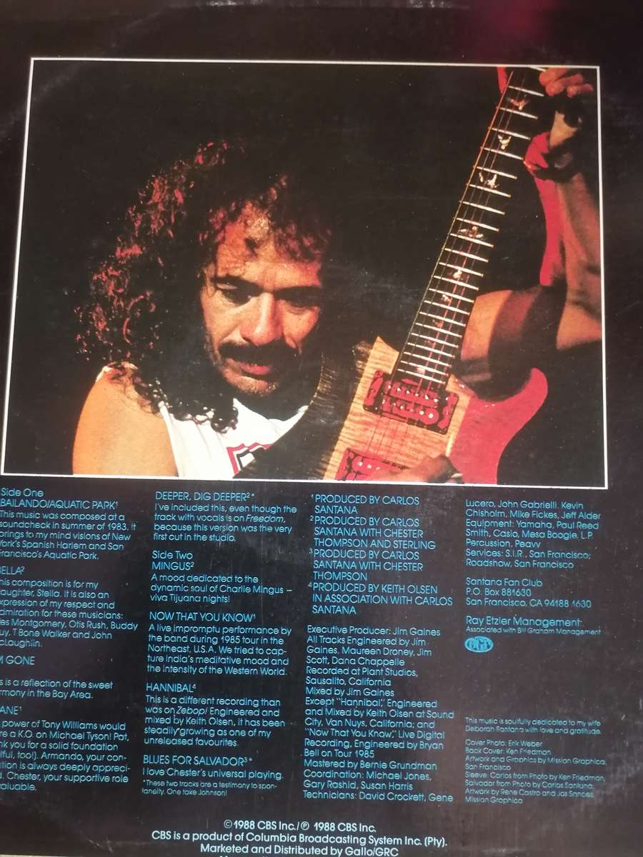 CARLOS SANTANA (BLUES FOR SALVADOR) - VINYL IN EXCELLENT COND. - SEE BELOW FOR INFO.