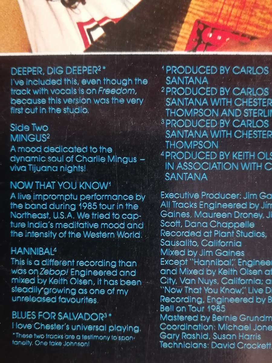 CARLOS SANTANA (BLUES FOR SALVADOR) - VINYL IN EXCELLENT COND. - SEE BELOW FOR INFO.