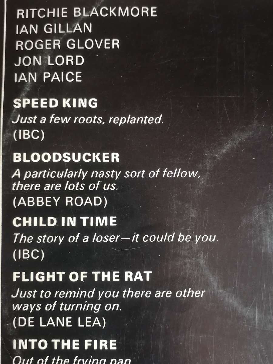 DEEP PURPLE IN ROCK - VINYL IN EXCELLENT COND. - SEE BELOW FOR INFO.