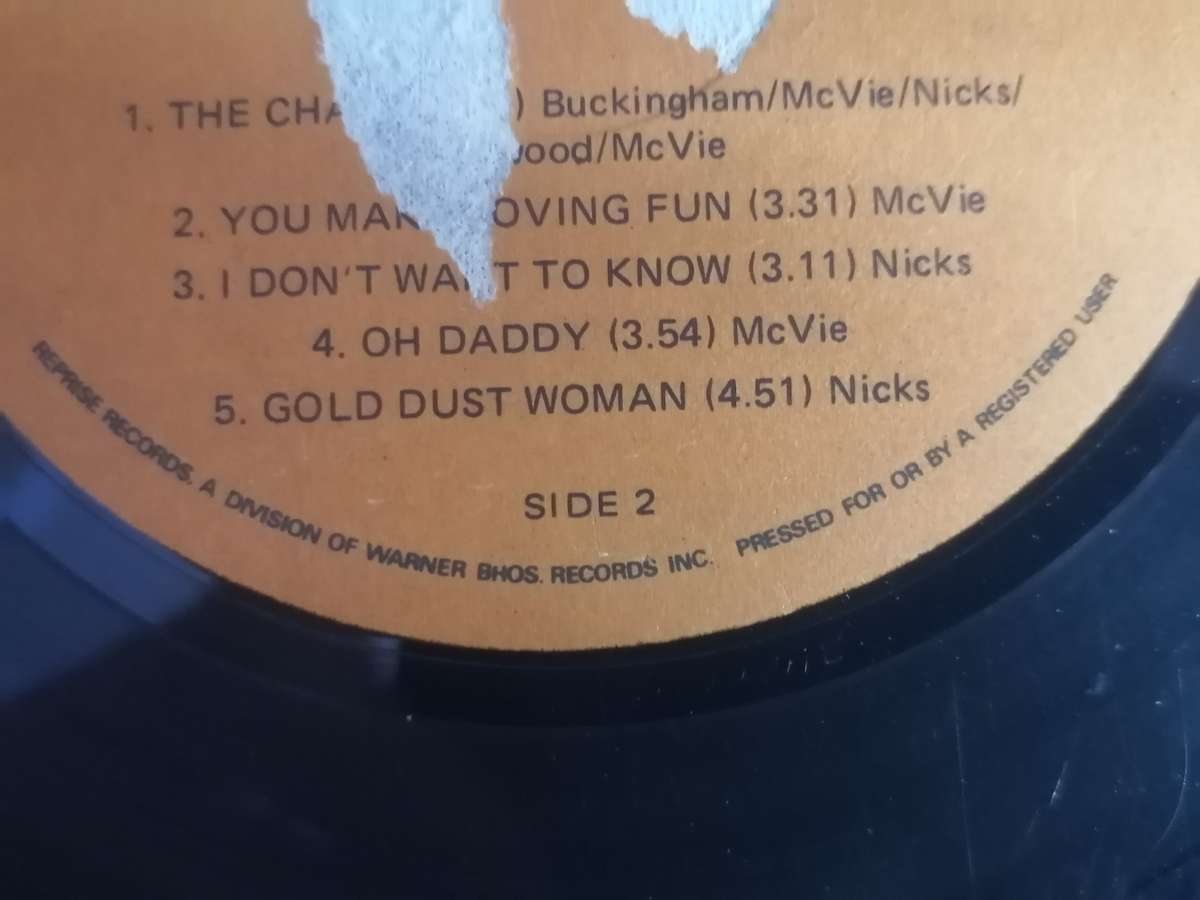 FLEETWOOD MAC (RUMOURS) - VINYL IN VERY GOOD COND. - SEE BELOW FOR INFO.