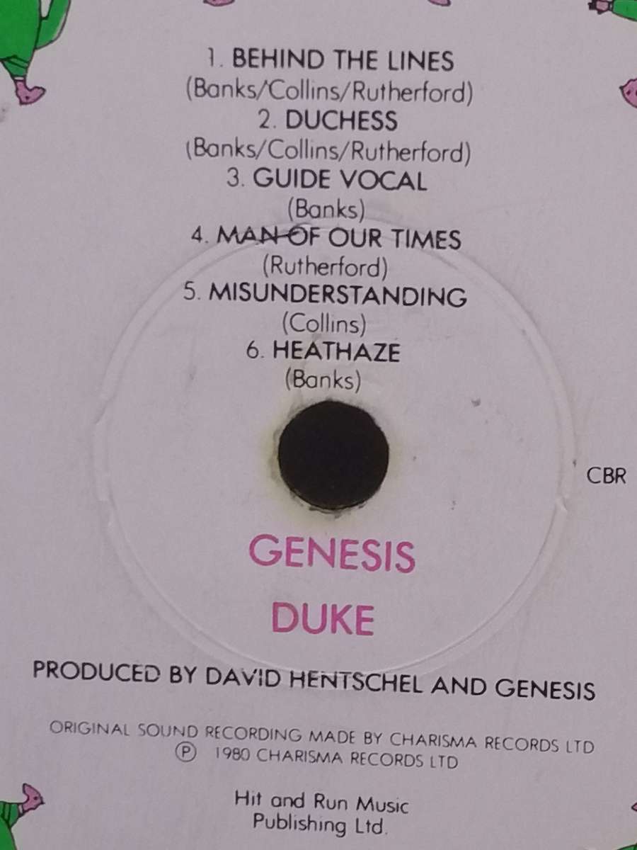 GENESIS (DUKE) - VINYL IN GOOD COND. - SEE BELOW FOR INFO.