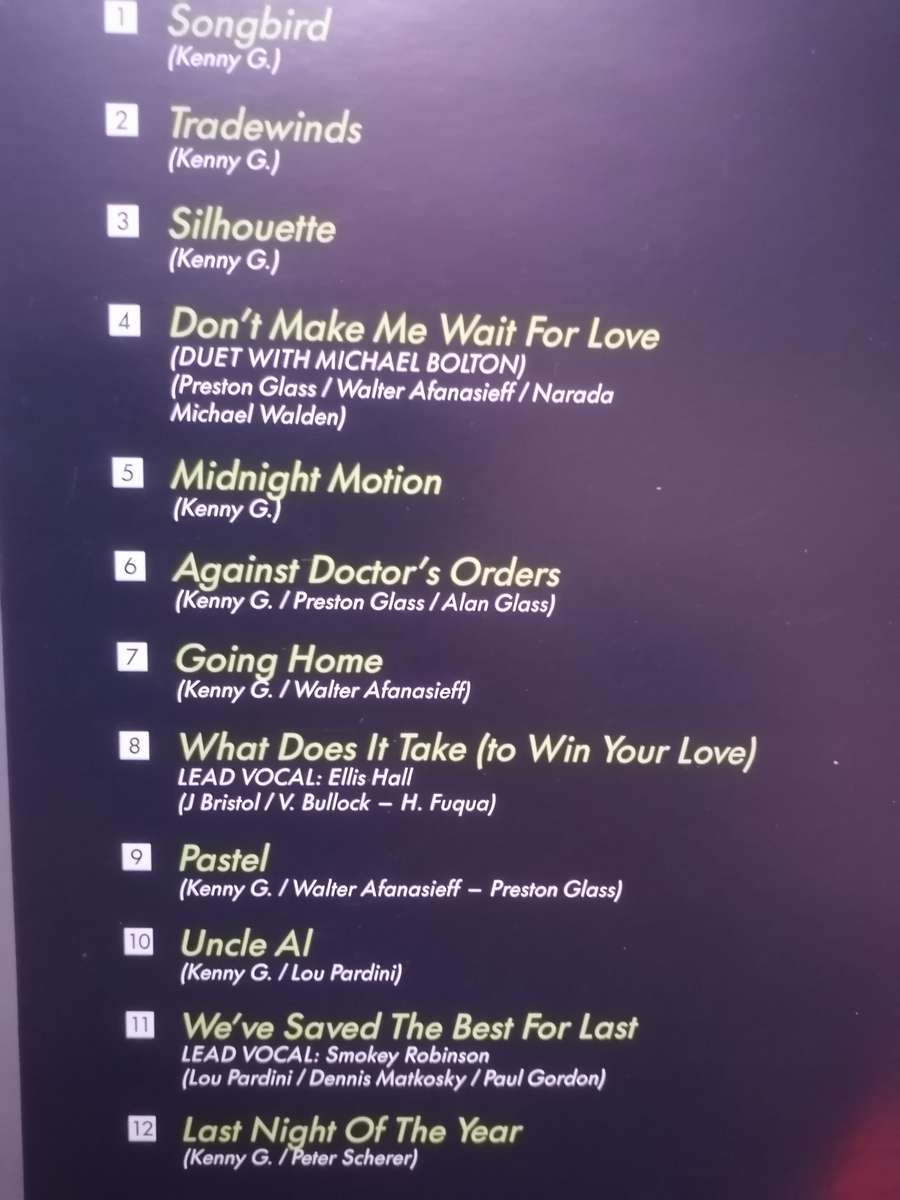 KENNY G (THE COLLECTION) - VINYL IN EXCELLENT COND. - SEE BELOW FOR INFO.