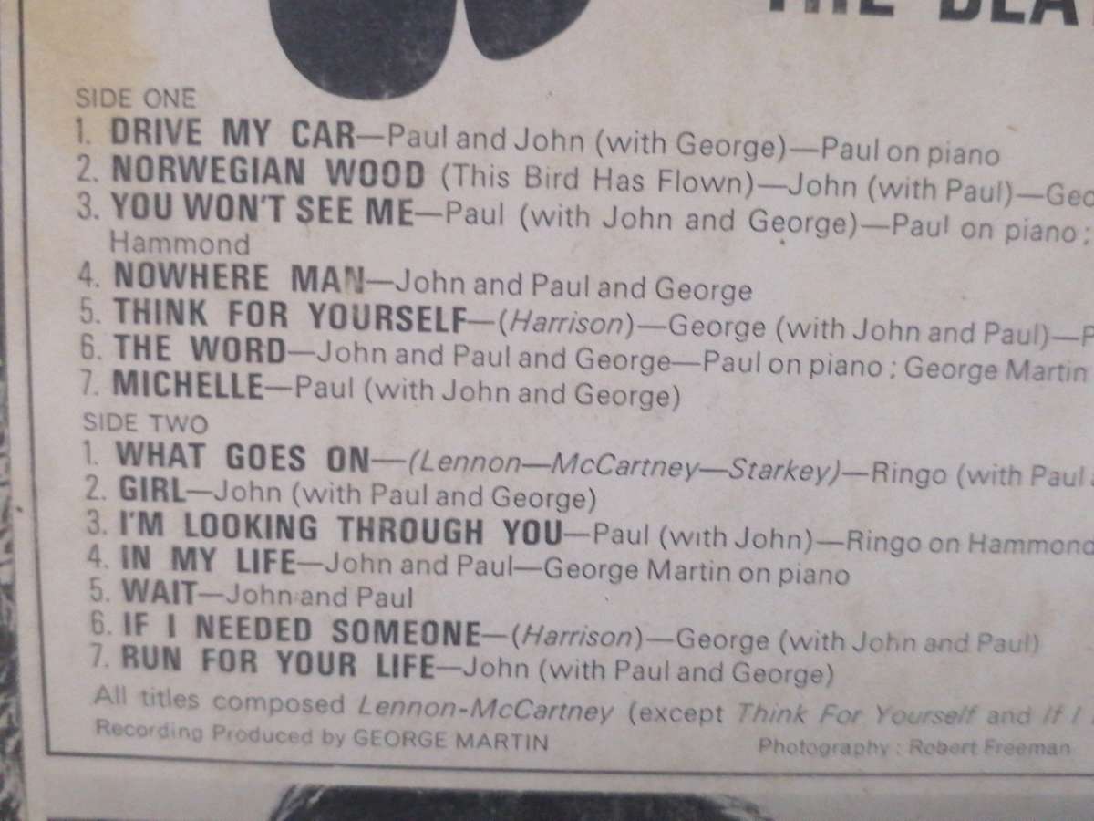 THE BEATLES (RUBBER SOUL) - VINYL IN VERY GOOD COND. - SEE BELOW FOR INFO.