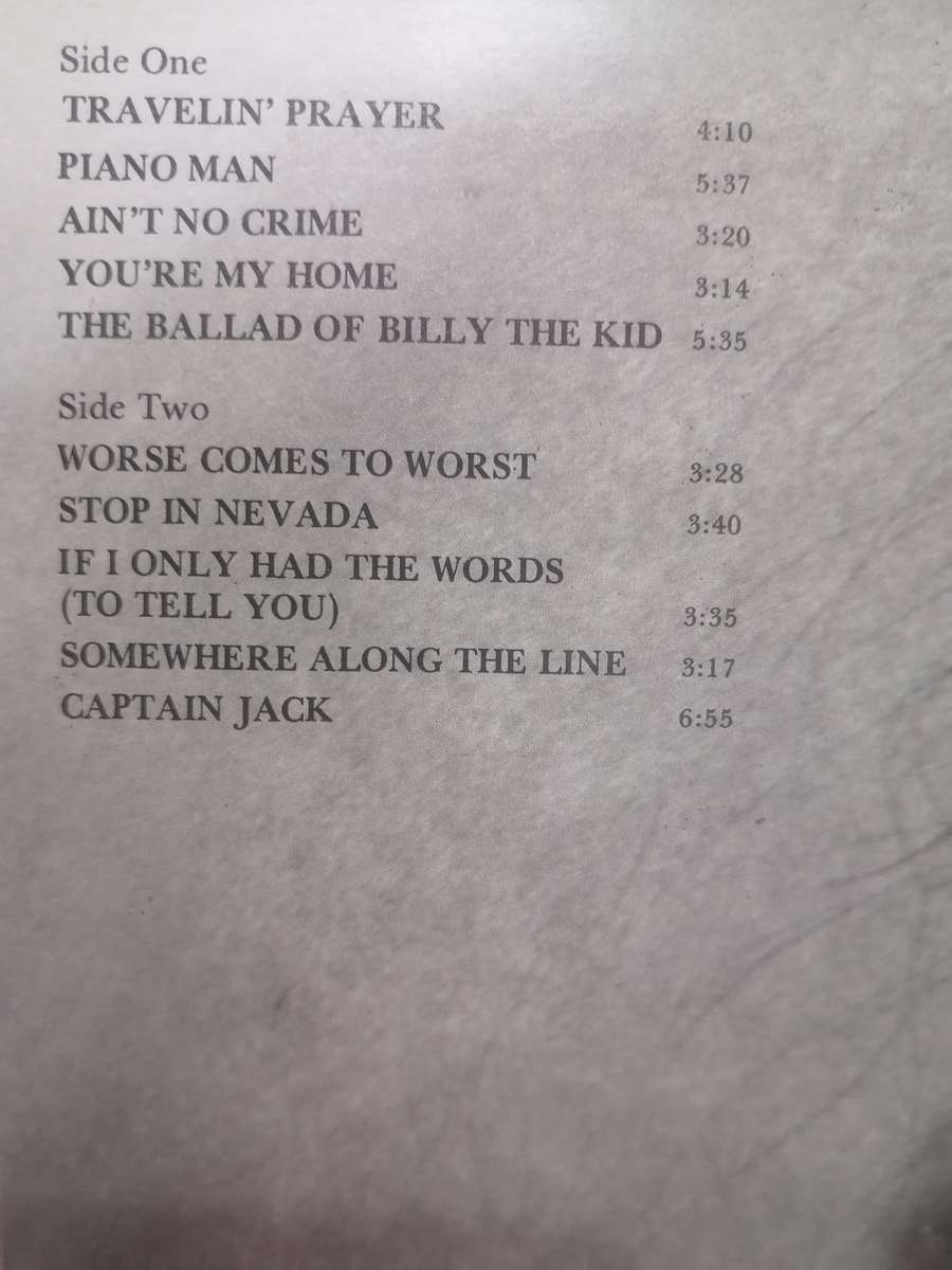 BILLY JOEL (PIANO MAN) - VINYL IN VERY GOOD COND. - SEE BELOW FOR INFO.