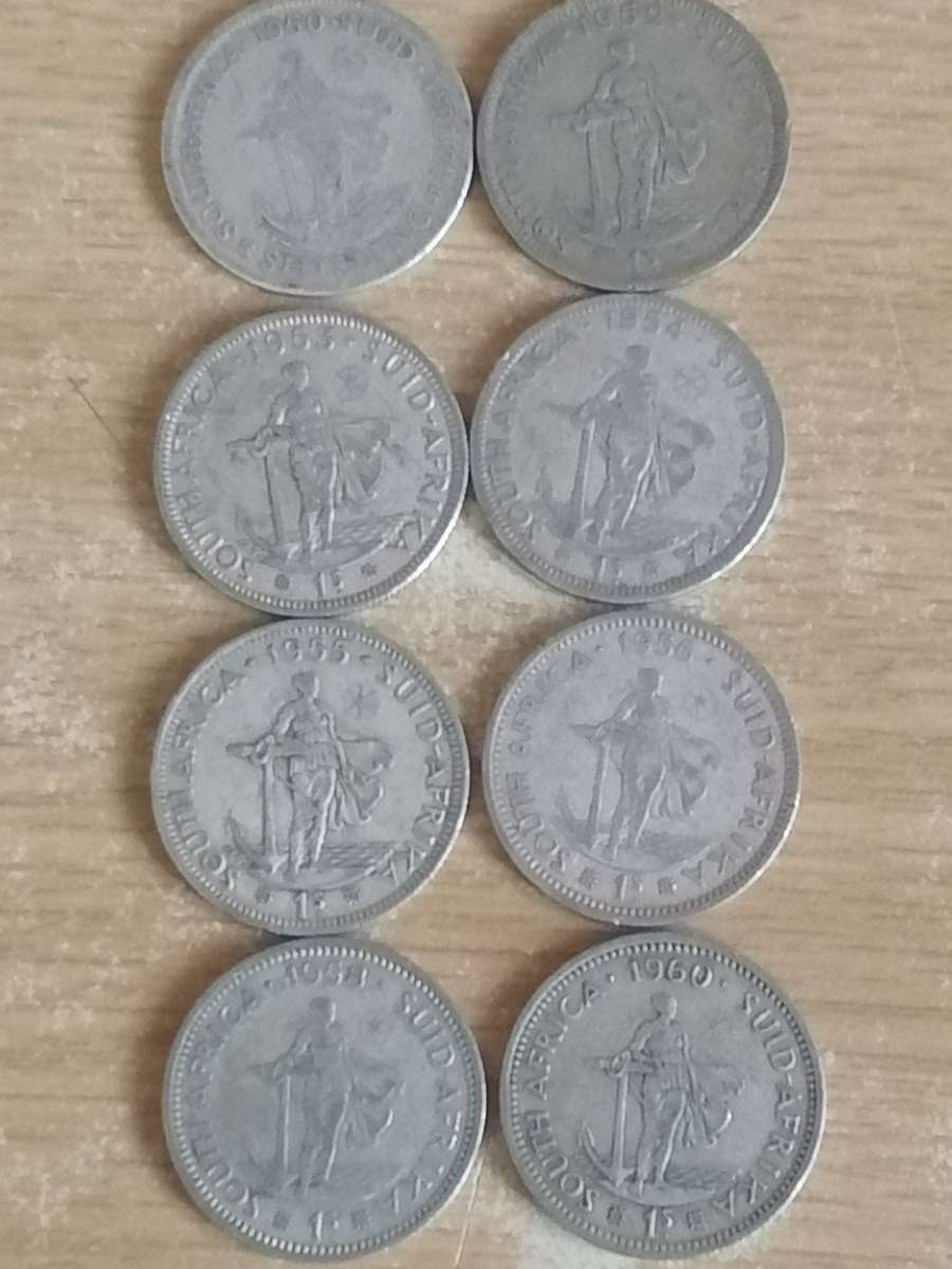 SA UNION SILVER COINS - 8x 1/ SHILLINGS (SEE FOR DATES BELOW) - USED CONDITION - SEE BELOW FOR INFO.