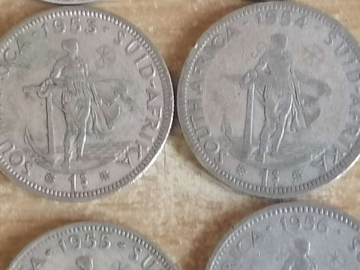 SA UNION SILVER COINS - 8x 1/ SHILLINGS (SEE FOR DATES BELOW) - USED CONDITION - SEE BELOW FOR INFO.