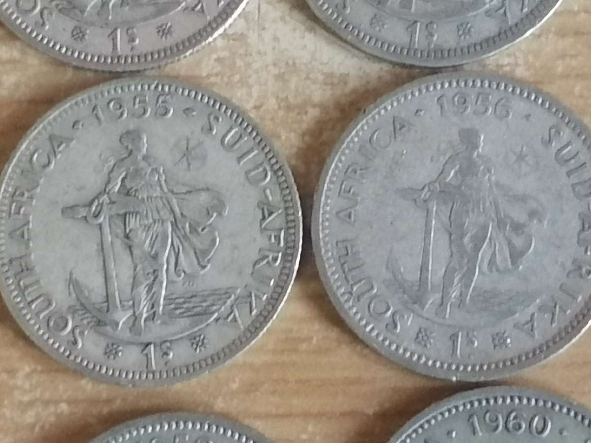SA UNION SILVER COINS - 8x 1/ SHILLINGS (SEE FOR DATES BELOW) - USED CONDITION - SEE BELOW FOR INFO.