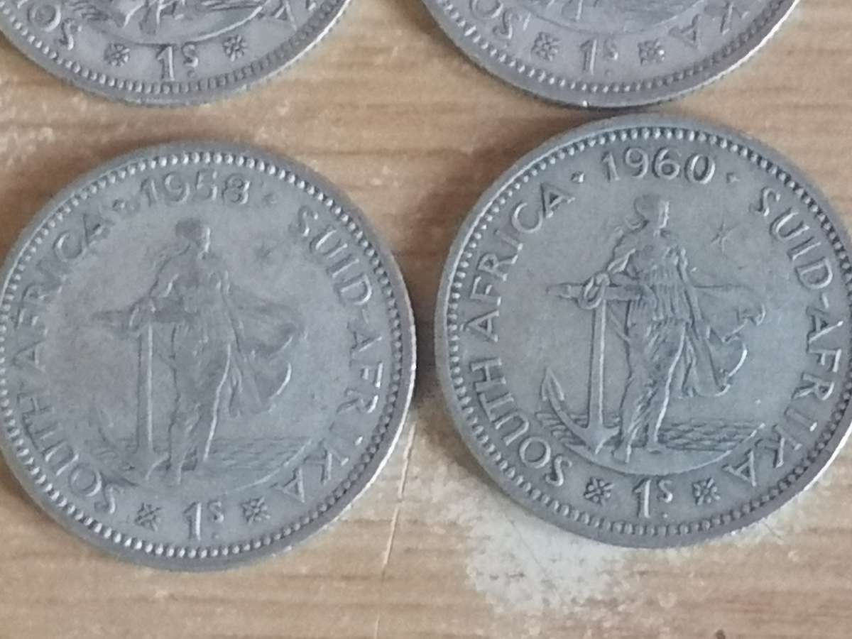 SA UNION SILVER COINS - 8x 1/ SHILLINGS (SEE FOR DATES BELOW) - USED CONDITION - SEE BELOW FOR INFO.