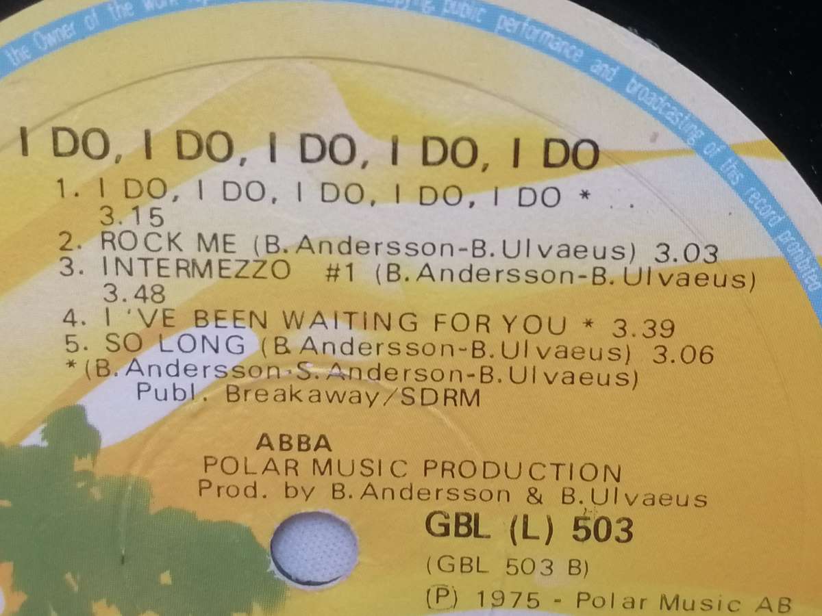 ABBA (I DO. I DO. I DO...) - VINYL VERY GOOD COND. - SEE BELOW FOR INFO.