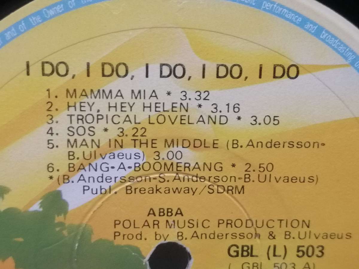 ABBA (I DO. I DO. I DO...) - VINYL VERY GOOD COND. - SEE BELOW FOR INFO.