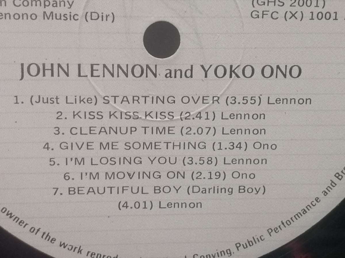 John Lennon & Yoko Ono, Double Fantasy  vinyl in very good condition.