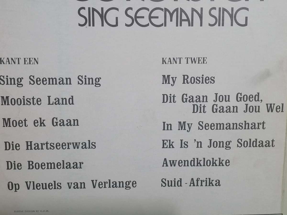 Ge Korsten, Sing Seeman Sing, Vinyl in excellent condition .