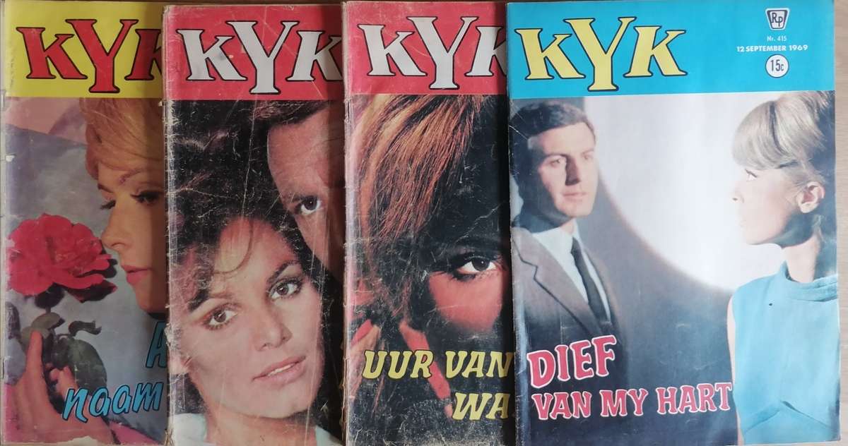 Scarce, 4x early 1969 KYK photo magazines, Nr. 379,397,410 & 415, good condition.