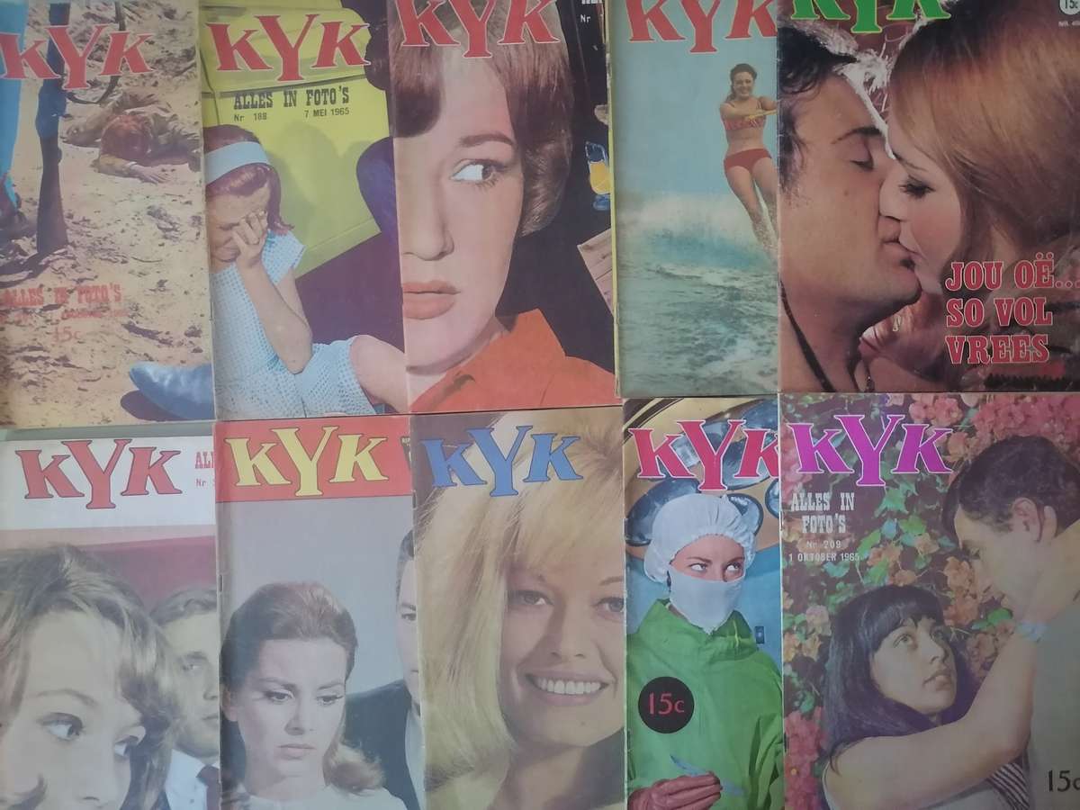 Scarce, 10x early 1965, 1967 & 1970 Kyk photo magazines, good to very good condition.