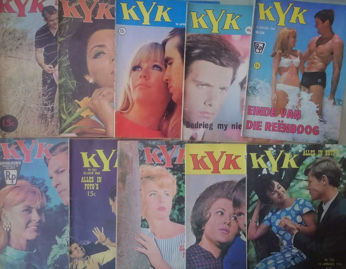 Scarce, 10x early 1964, 1965, 1966 & 1968 Kyk photo magazines, good to very good condition.