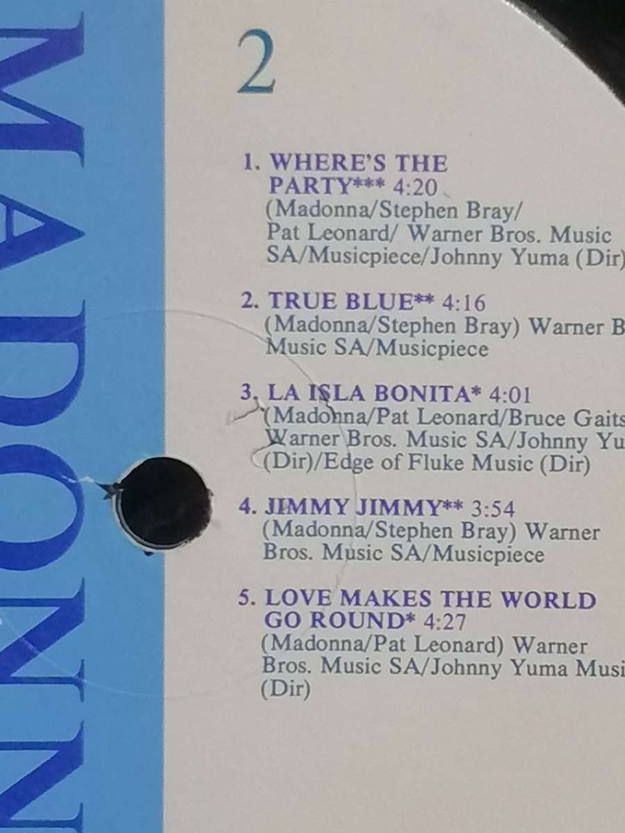 Madonna, True Blue, vinyl in very good condition.