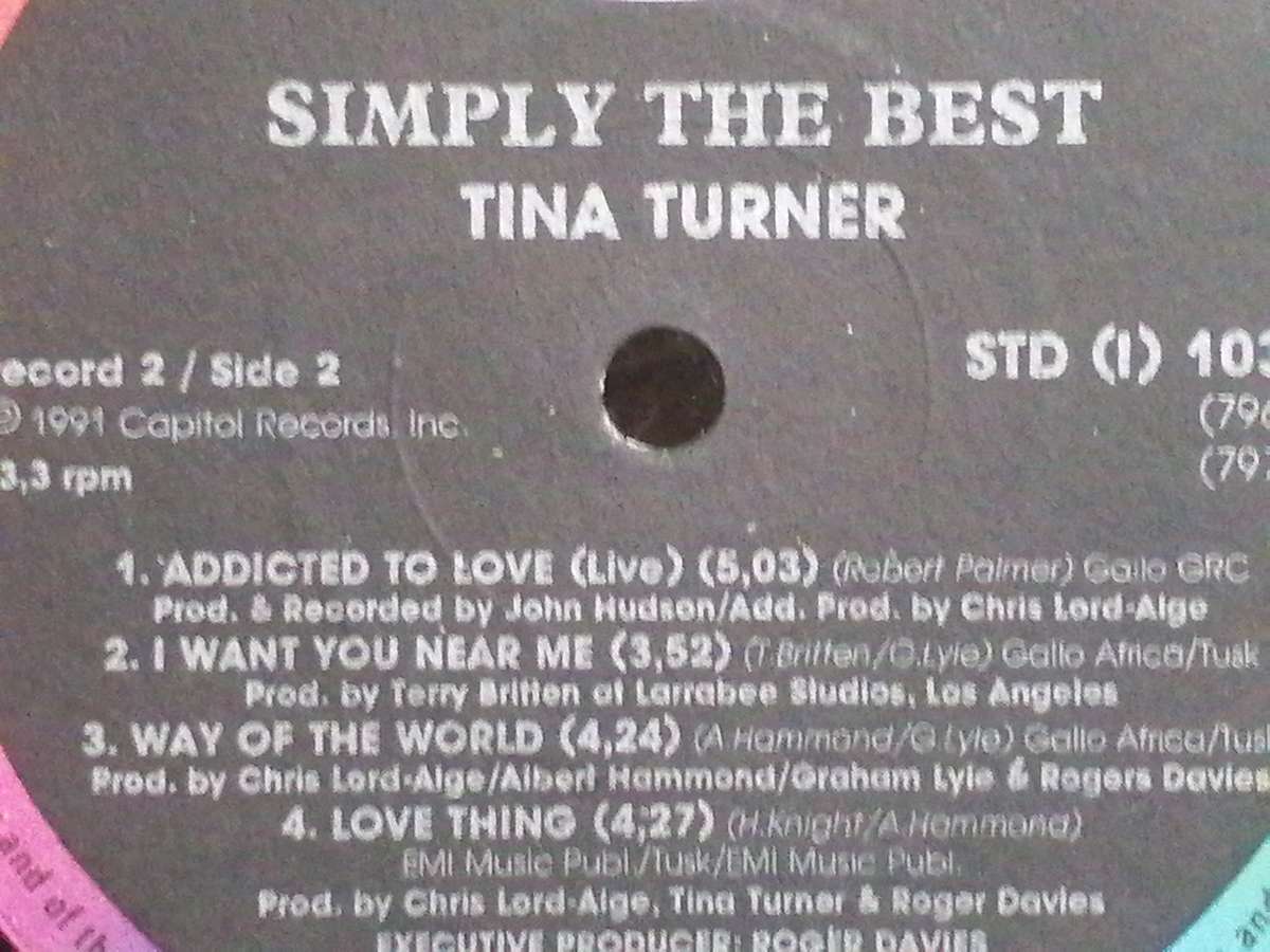 Tina Turner, Simply the Best, double album, vinyl's in very good condition.