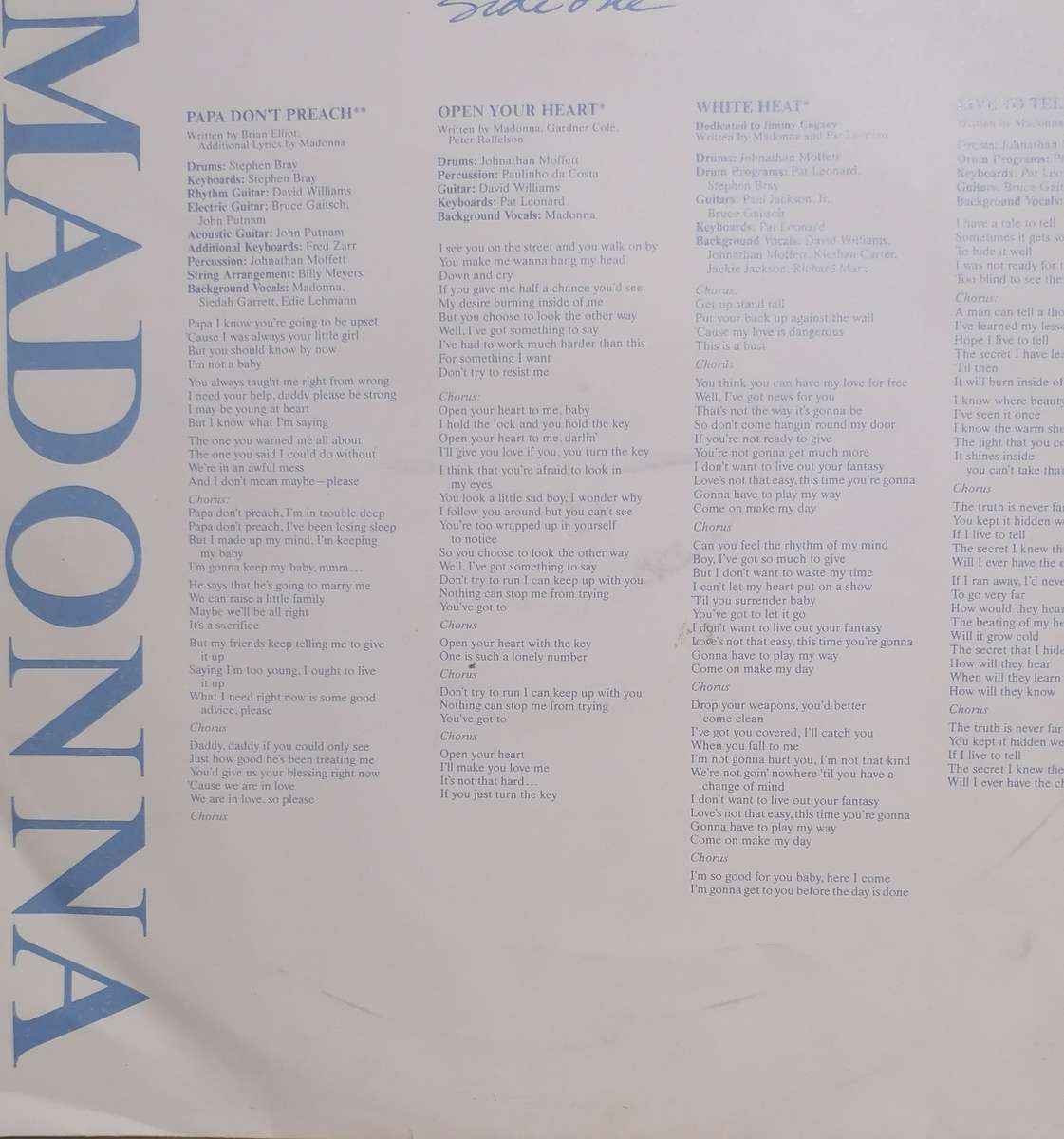 Madonna, True Blue, vinyl in very good condition.